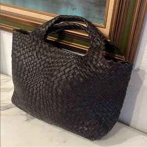 Falorni Italia chocolate brown Woven Tote Bag